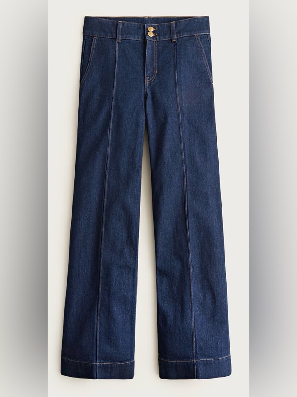 New! J. Crew Denim trouser jean with stacked buttons.